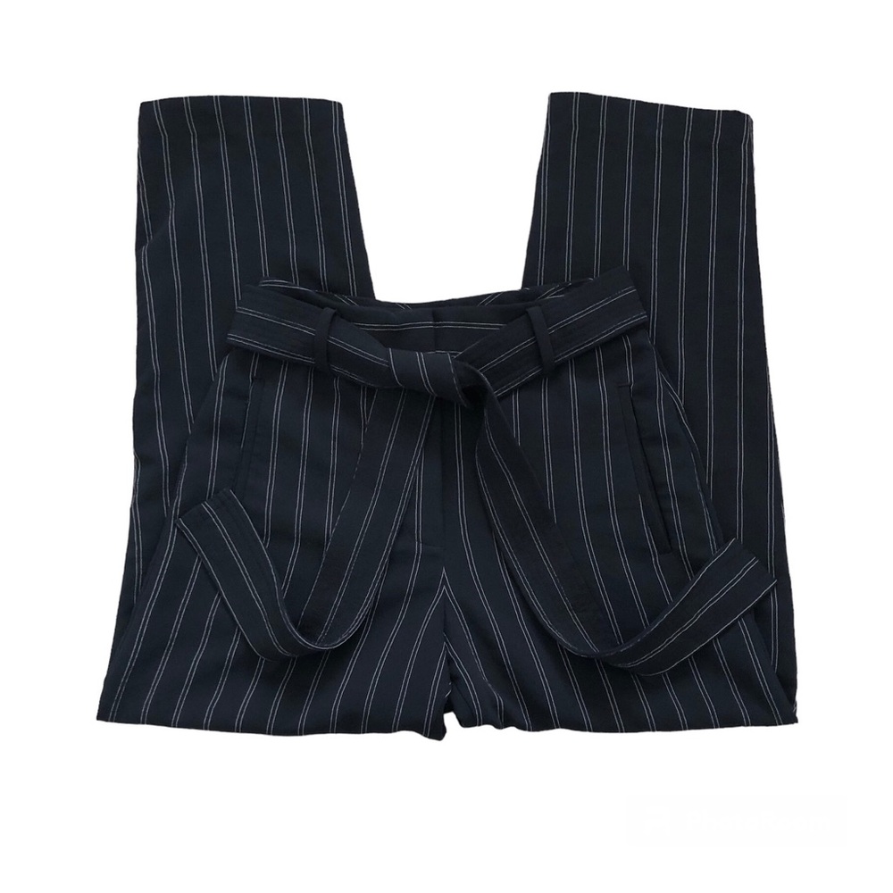 SOLD - Wilfred Aritzia Tie-Front Black Oak Pinstripe Jallade Trouser Pant Size 4 - Picture 6 of 16